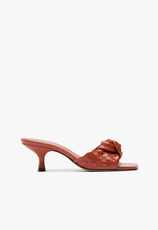 Kareena Knot Mule Sandal Sandals Resort 25 5 Orange Leather - Schutz Shoes