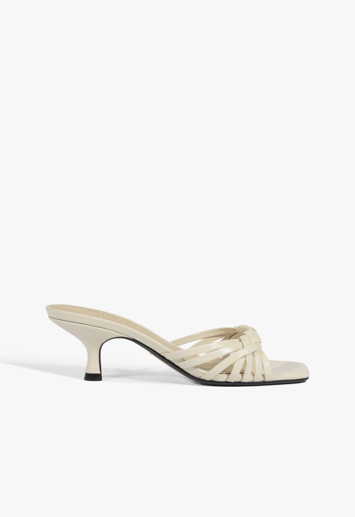 Tara Mule Mid Leather Sandal Resort 26 5 Sugar White Leather - Schutz Shoes