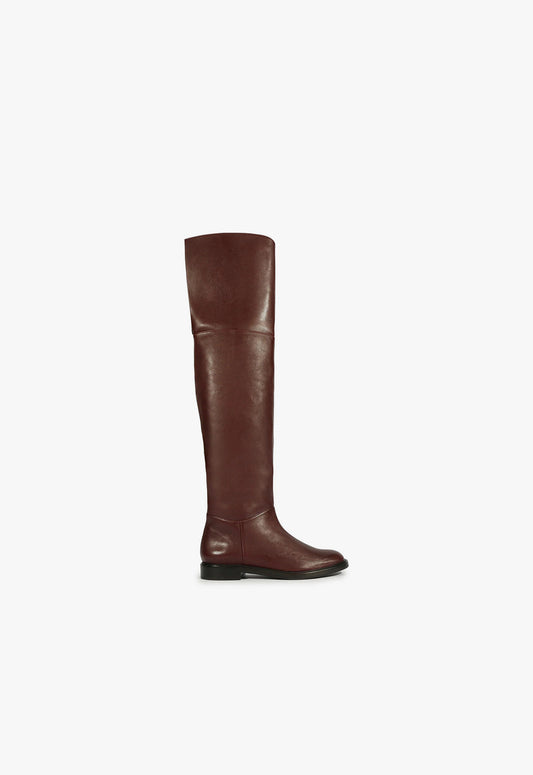 Terrance Over the Knee Boot Fall 24 5 Cherry Leather - Schutz Shoes