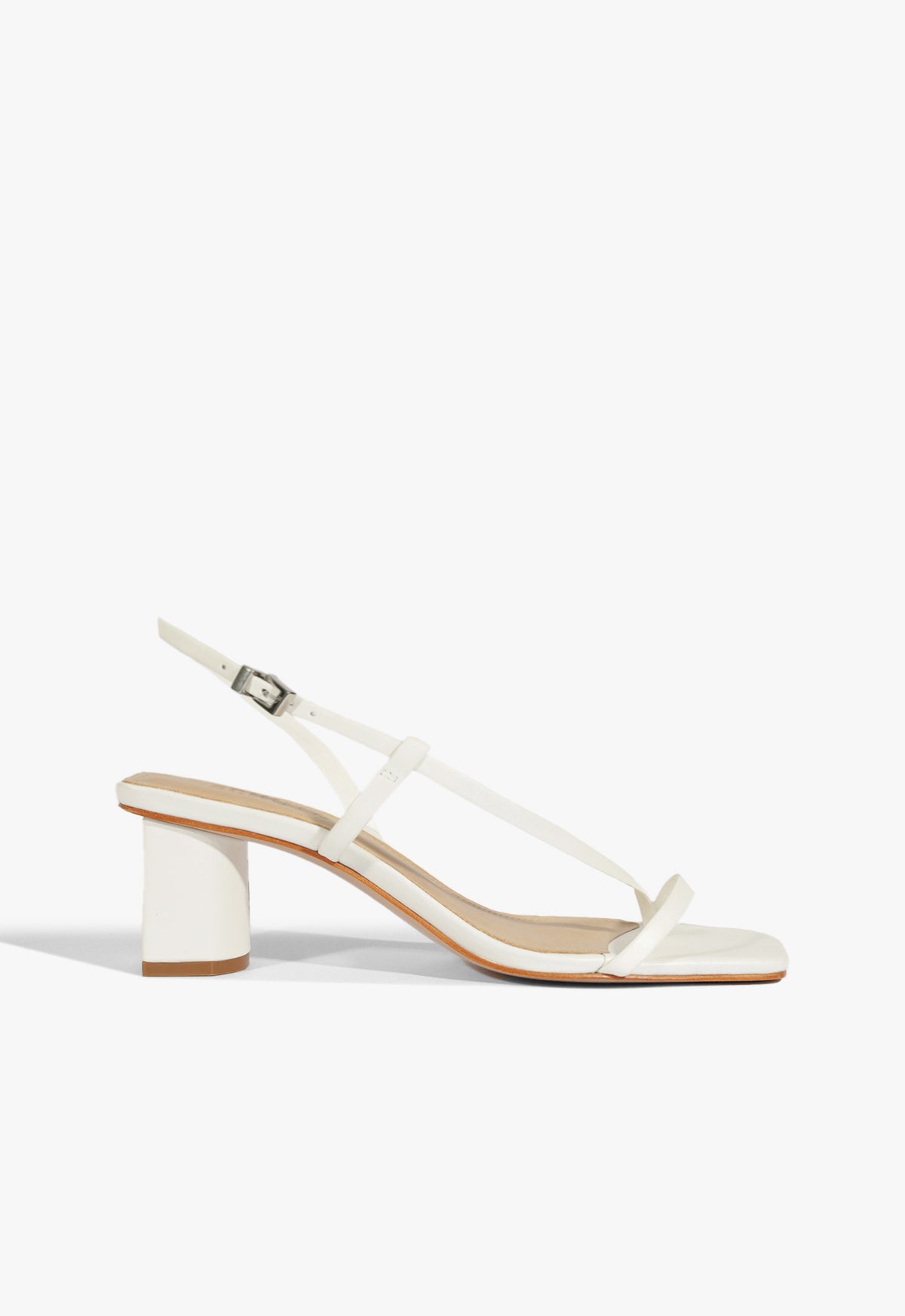 Heloise Mid Leather Sandal Spring 25 5 White Leather - Schutz Shoes