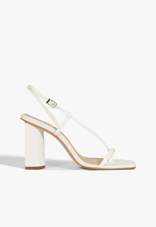 Heloise Block Leather Sandal Spring 25 5 White Leather - Schutz Shoes