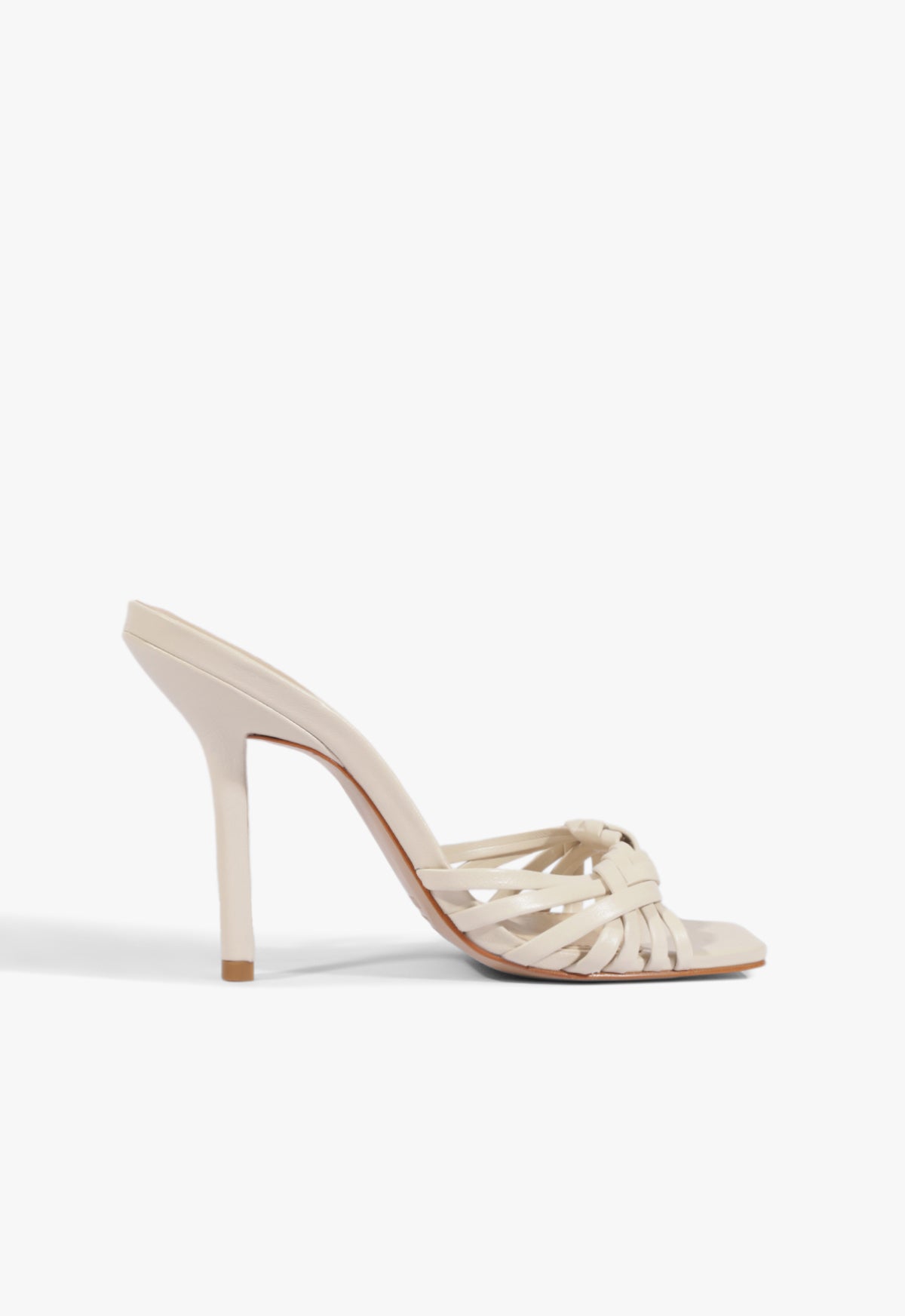 Tara Mule Leather Sandal 5 Sugar White Leather - Schutz Shoes