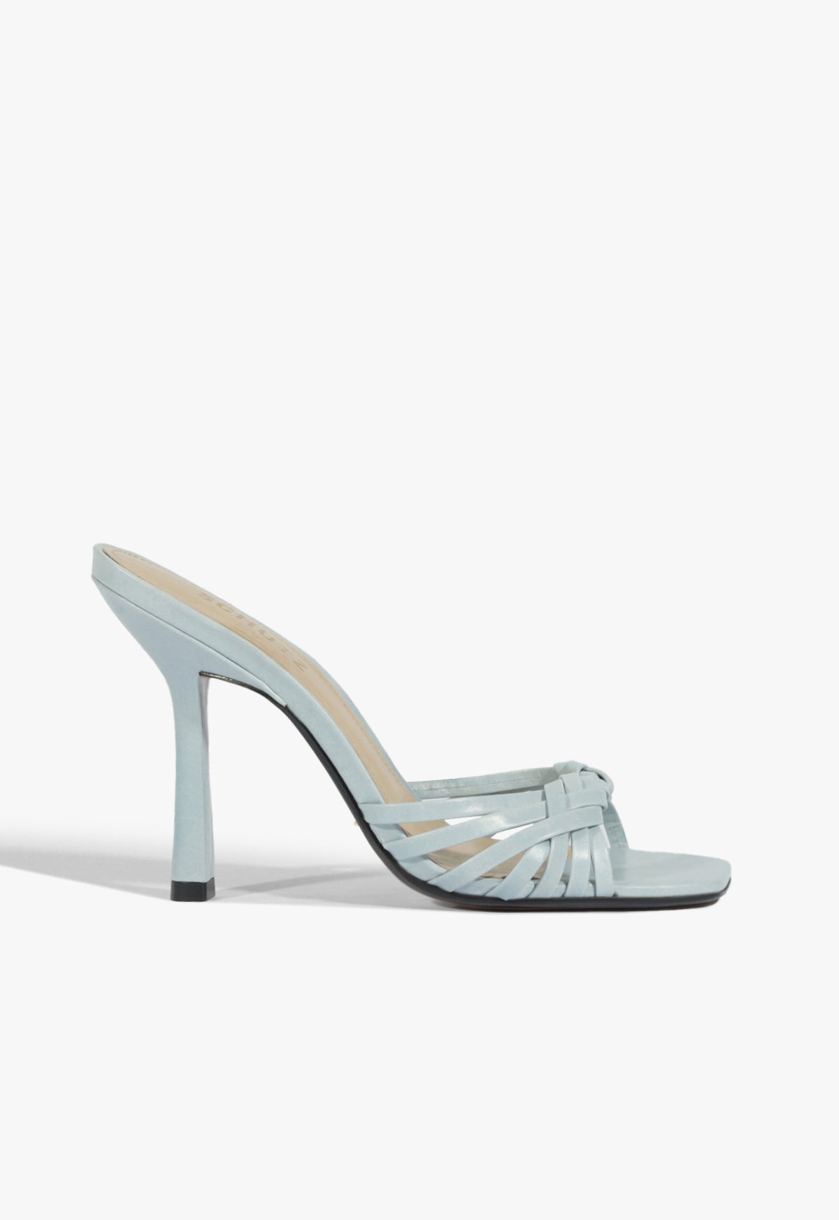 Tara Mule Leather Sandal Resort 26 5 Light Azure Leather - Schutz Shoes
