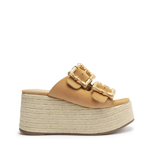 Enola Rope Flatform Sandals SPRING 24 5 Light Beige Cow Suede - Schutz Shoes