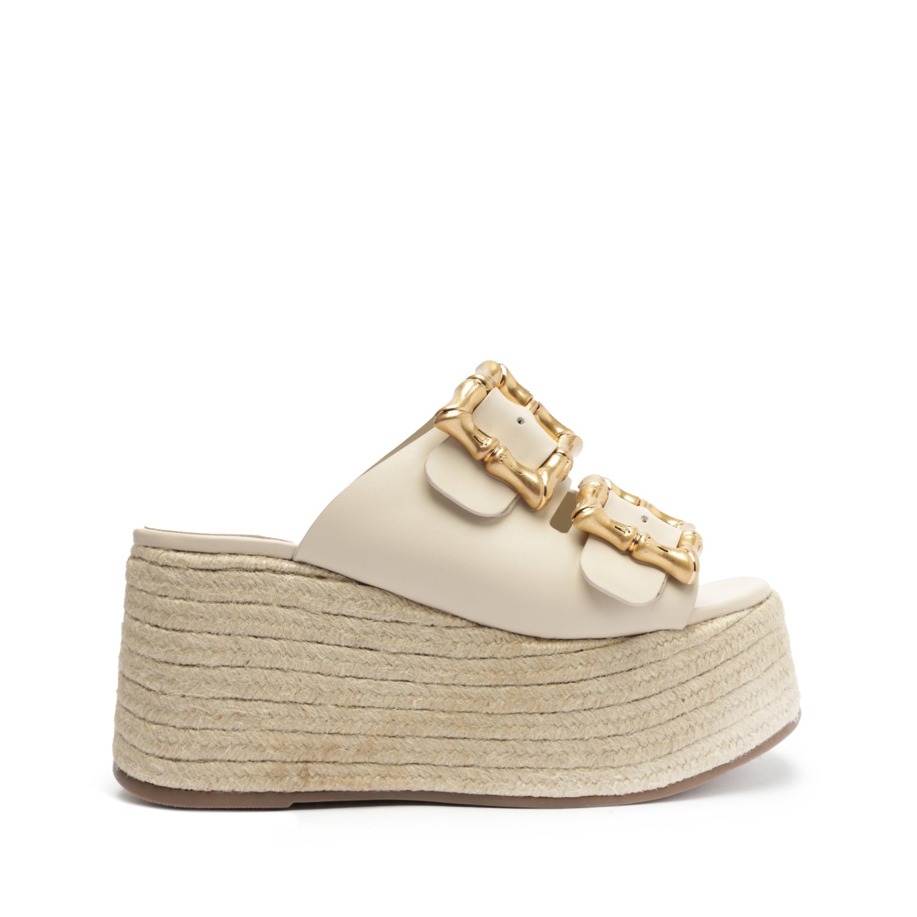 Enola Rope Flatform Sandals SPRING 24 5 Pearl Atanado Leather - Schutz Shoes