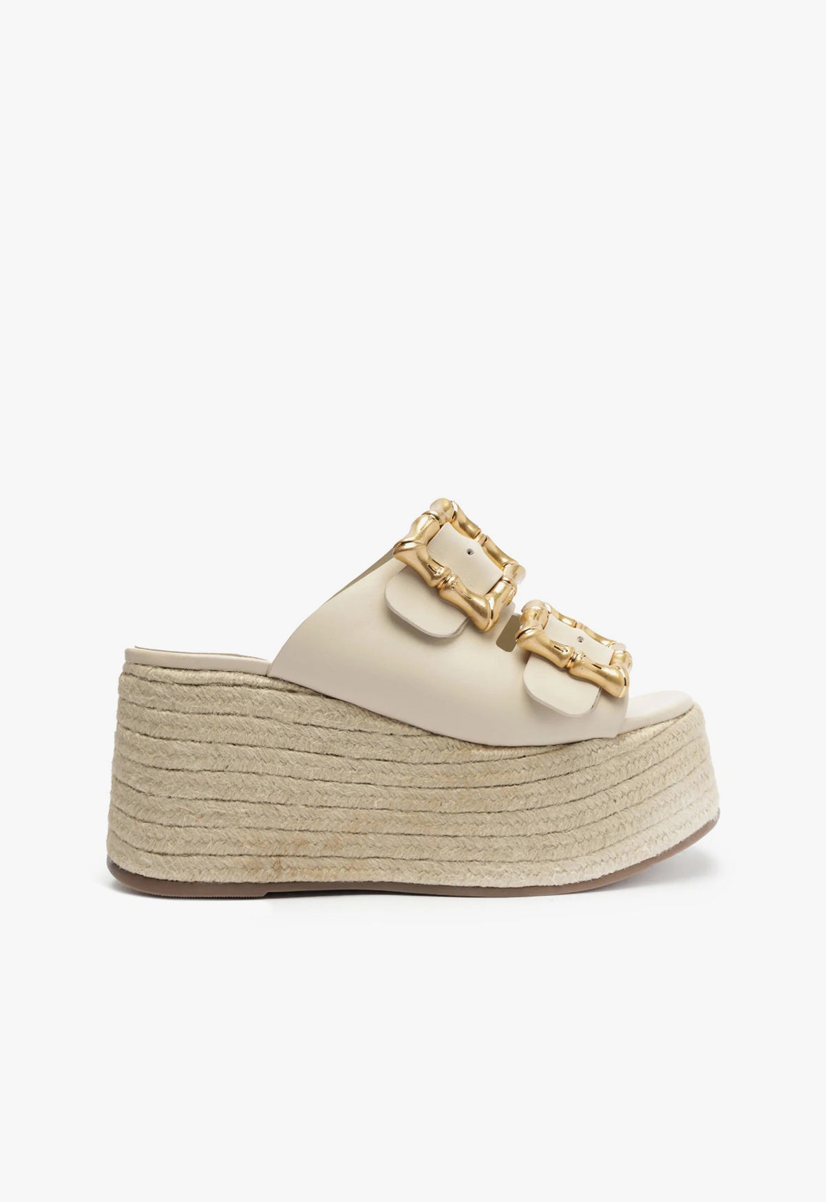 Enola Rope Flatform Sandals SPRING 24 5 Pearl Atanado Leather - Schutz Shoes