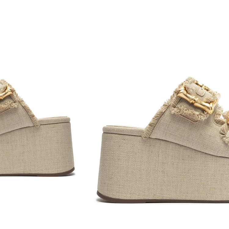 Enola Flatform Linen Sandal Sandals Spring 24    - Schutz Shoes