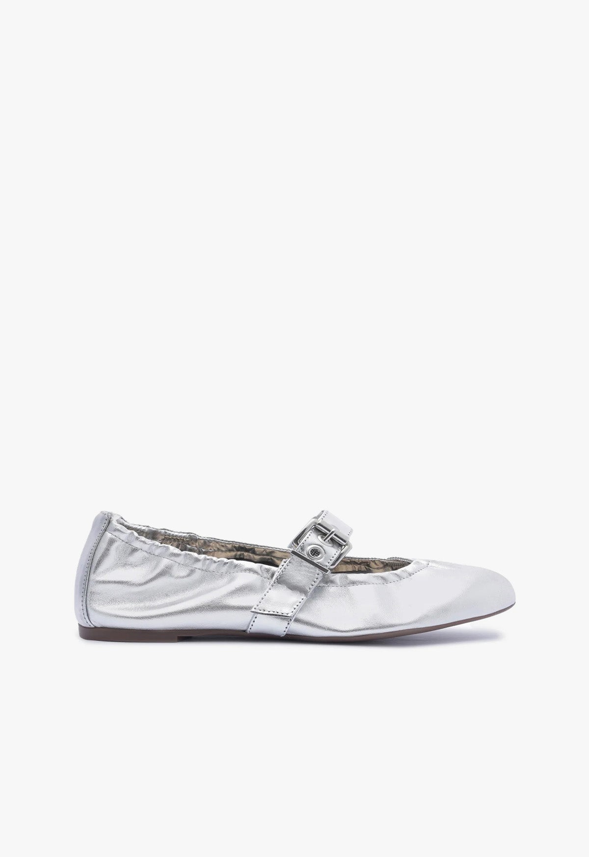 Calita Metallic Leather Flat 5 Silver Metallic Leather - Schutz Shoes