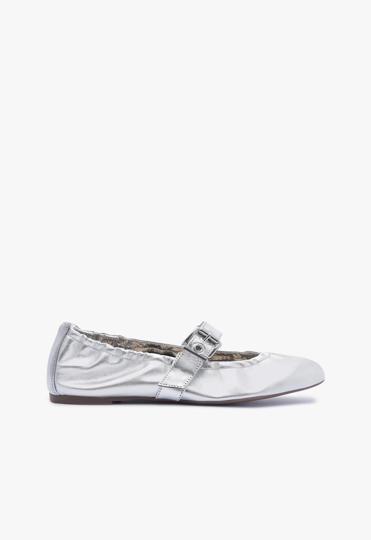 Calita Metallic Leather Flat RESORT 24 5 Silver Metallic Leather - Schutz Shoes