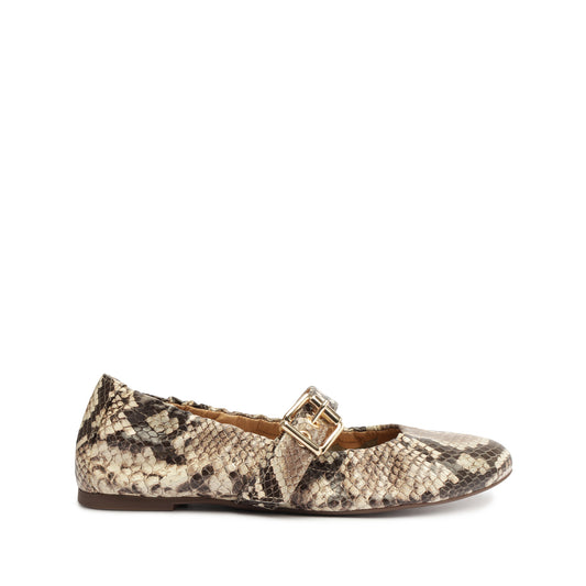 Calita Snake-Embossed Leather Flat Flats FALL 23 5 Snake Printed Snake-Embossed Leather - Schutz Shoes