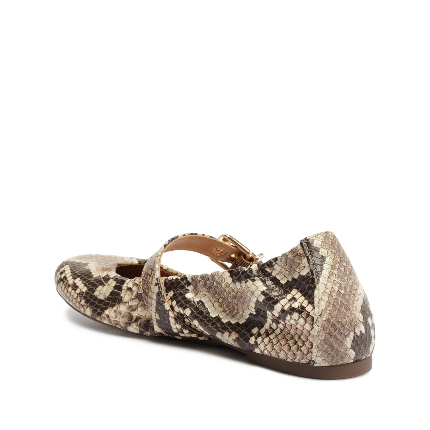 Calita Snake-Embossed Leather Flat Flats Fall 23    - Schutz Shoes