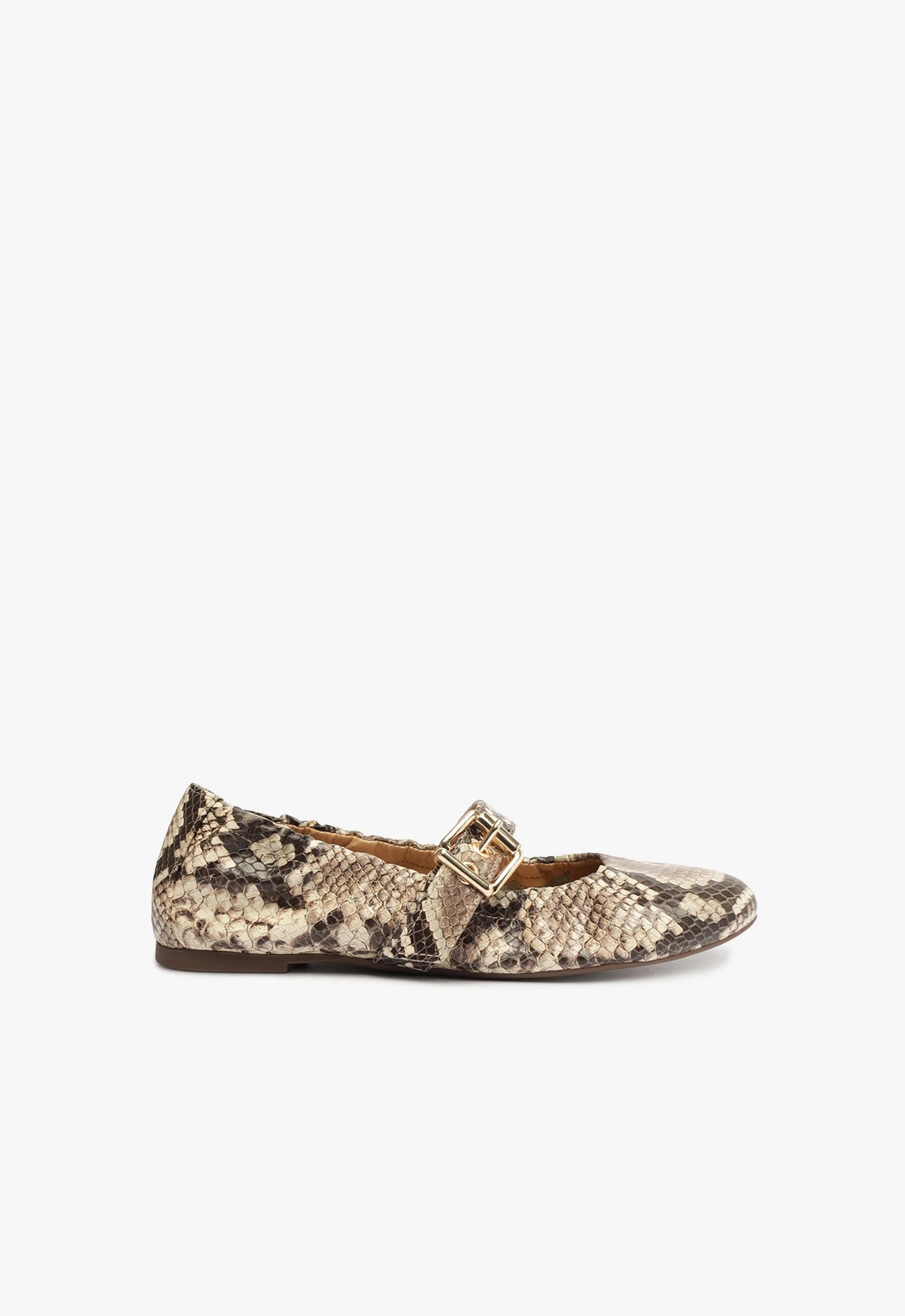 Go to related product Calita Snake-Embossed Leather Flat