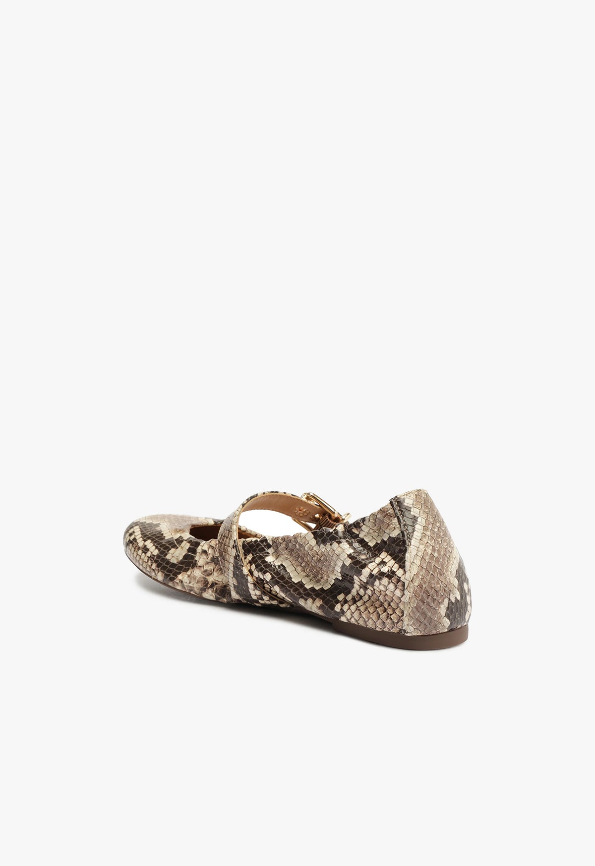 Calita Snake-Embossed Leather Flat Flats FALL 23    - Schutz Shoes