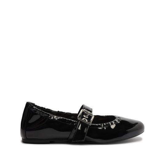 Calita Patent Leather Flat Flats RESORT 24 5 Black Patent Leather - Schutz Shoes