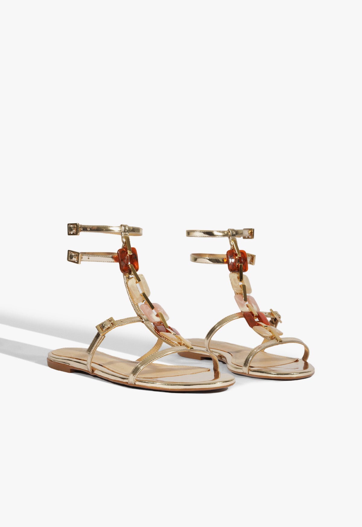 Cassandra Specchio Leather Sandal Flats Spring 25 - Schutz Shoes