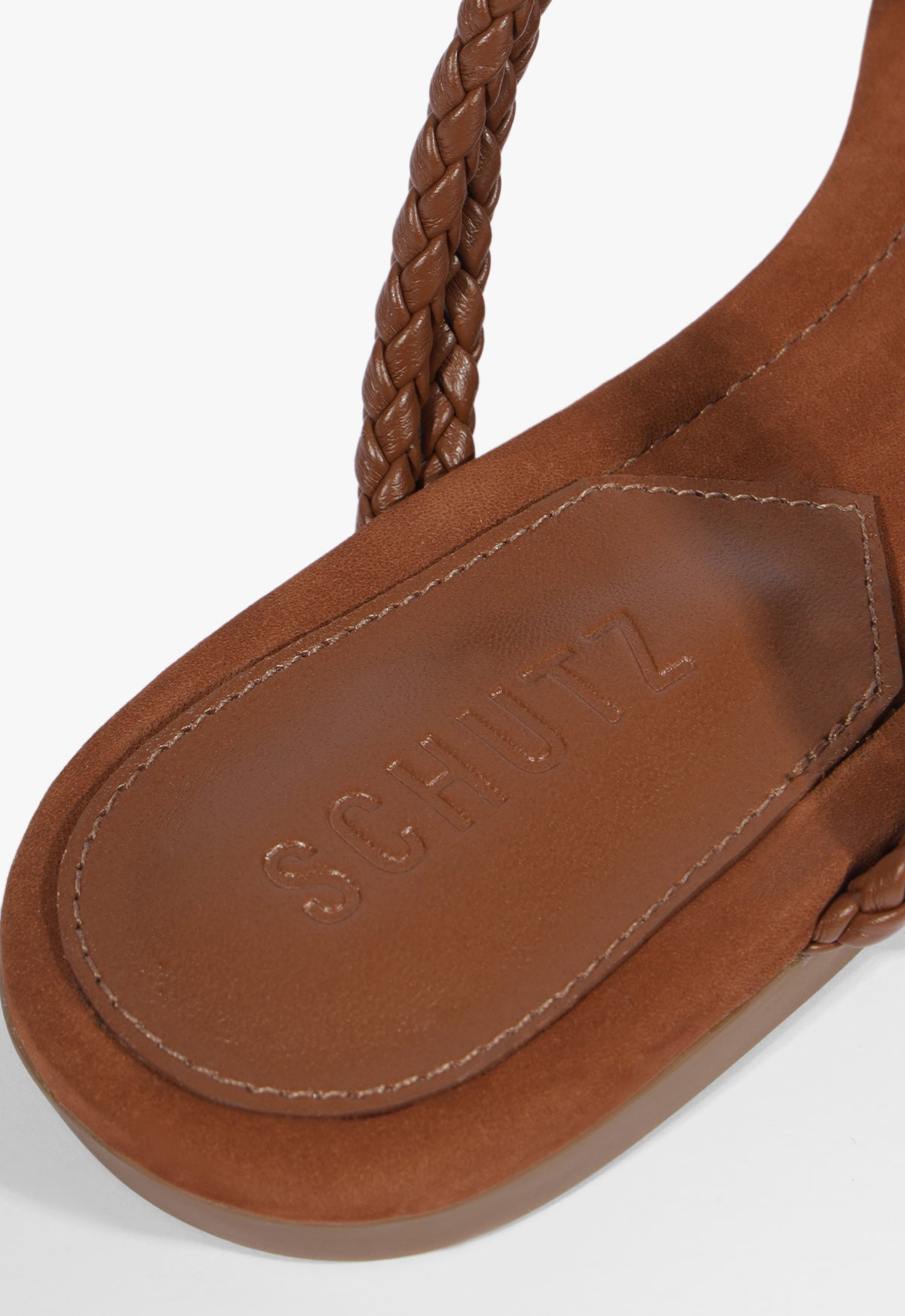 Schutz Cordelia Flat Women's Sandals Cognac : 9 M Schutz Cordelia Flat Women's Sandals Cognac : 9 M