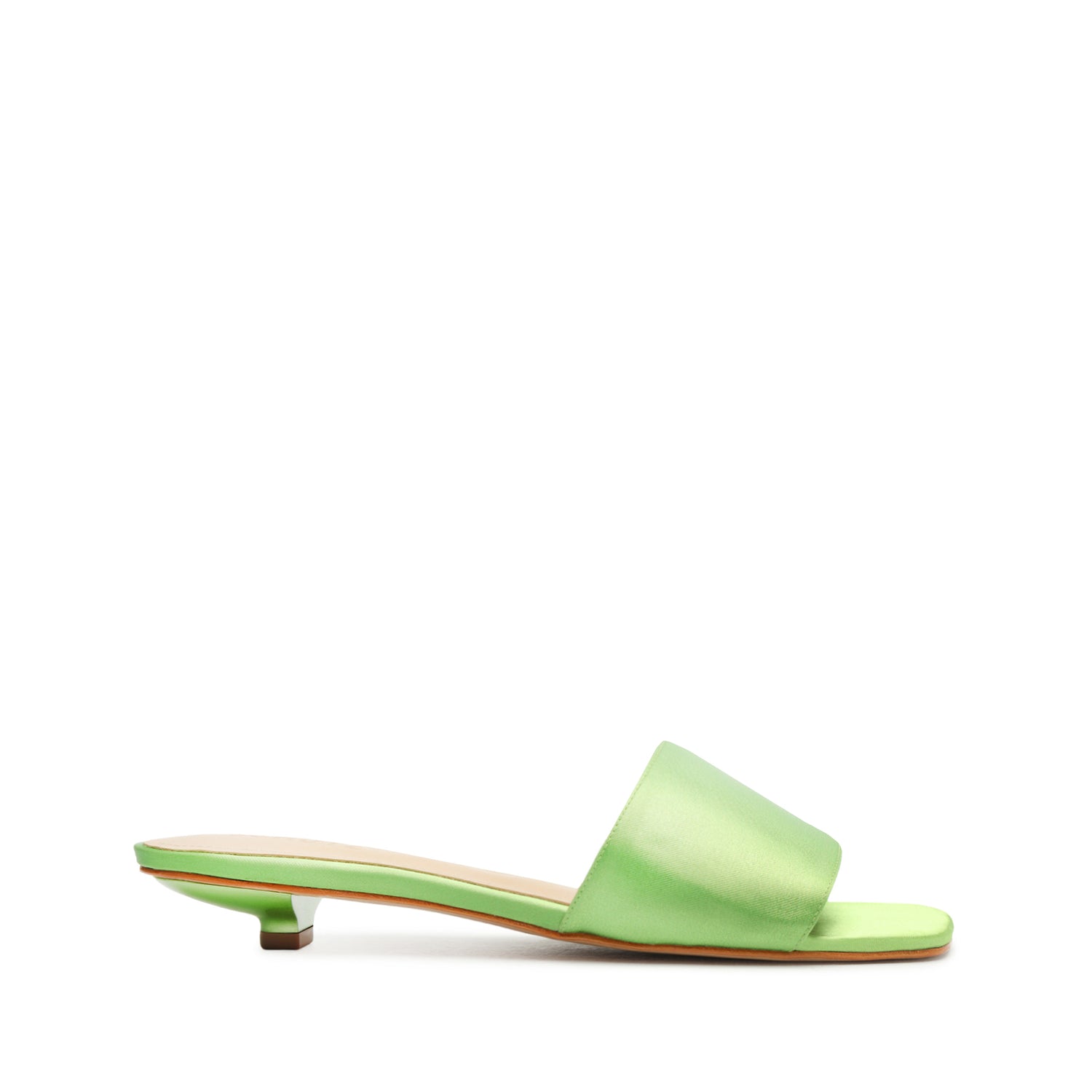 Avery Satin Sandal 5 Green Satin - Schutz Shoes