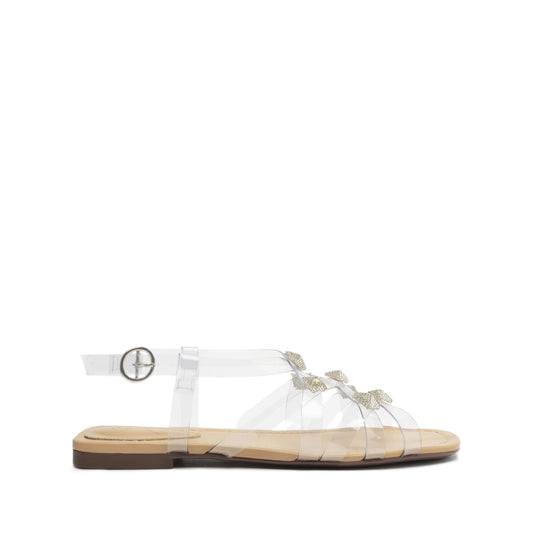 Georgia Sandal Flats OLD 5 Light Beige Vinyl - Schutz Shoes