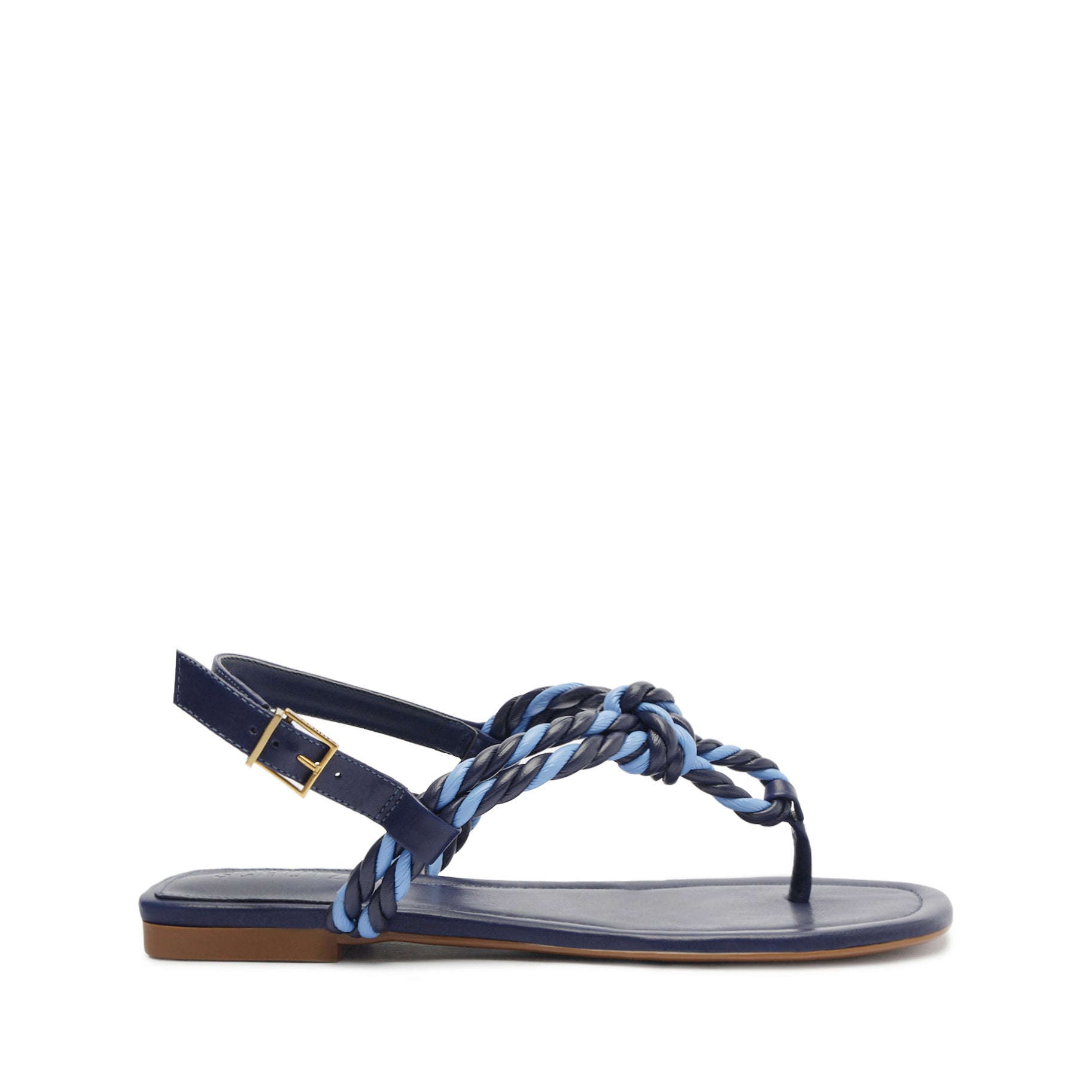 Sage Flat Sandal Flats High Summer 24 5 Blue Deluxe Nappa - Schutz Shoes