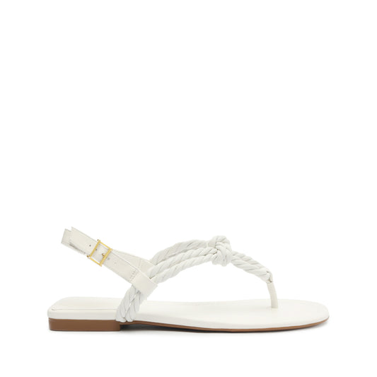 Sage Flat Sandal High Summer 24 5 White Deluxe Nappa - Schutz Shoes