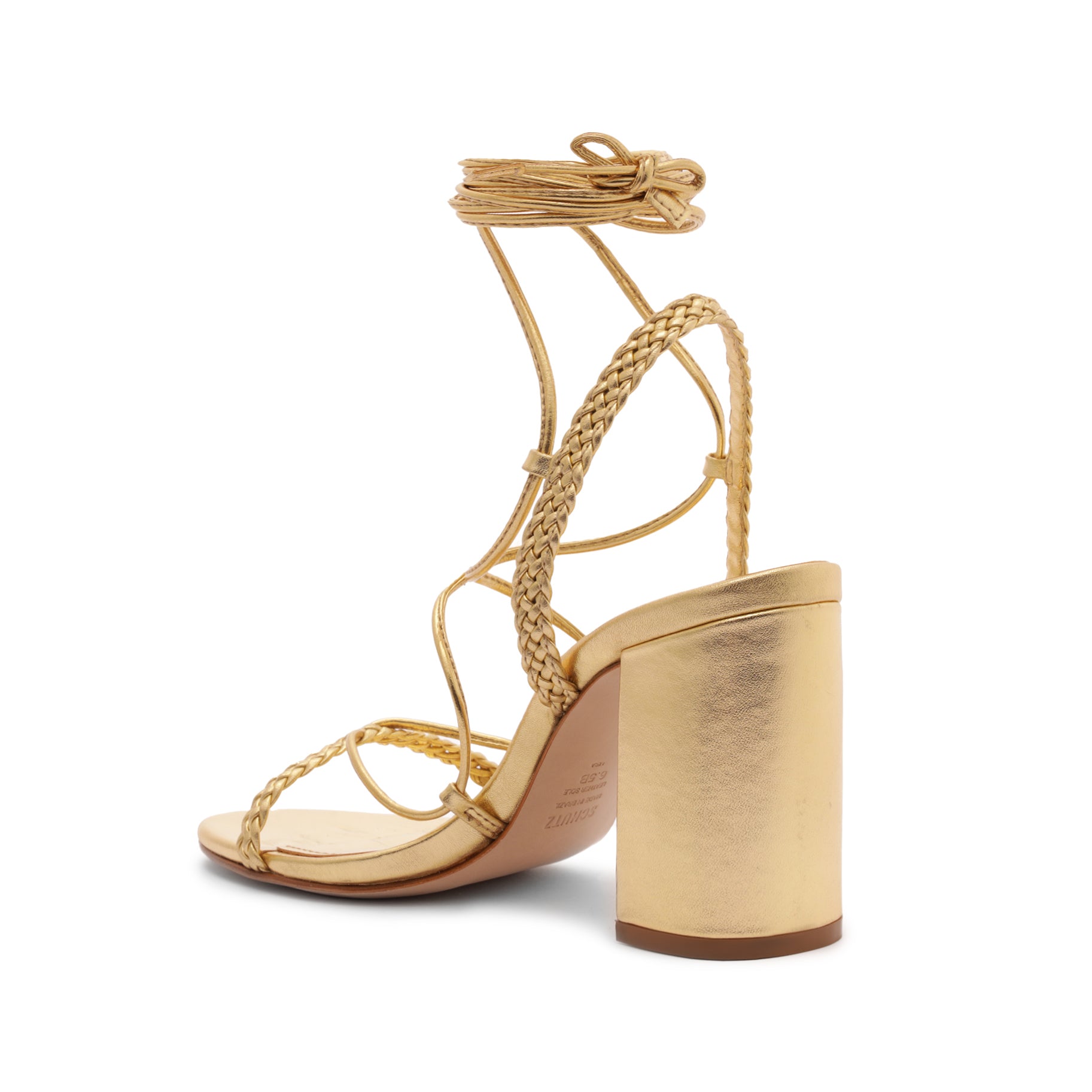 Maxima Block Metallic Nappa Leather Sandal Sandals OLD    - Schutz Shoes