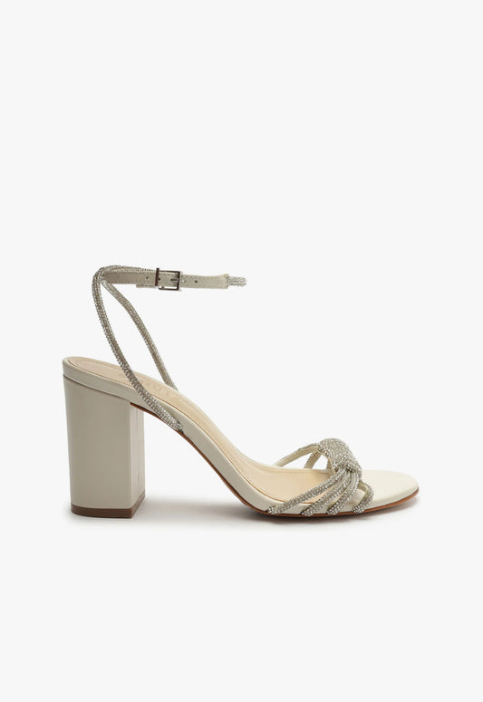 Jewell Block Nappa Leather Sandal FALL 23 5 Crystal Nappa Leather - Schutz Shoes