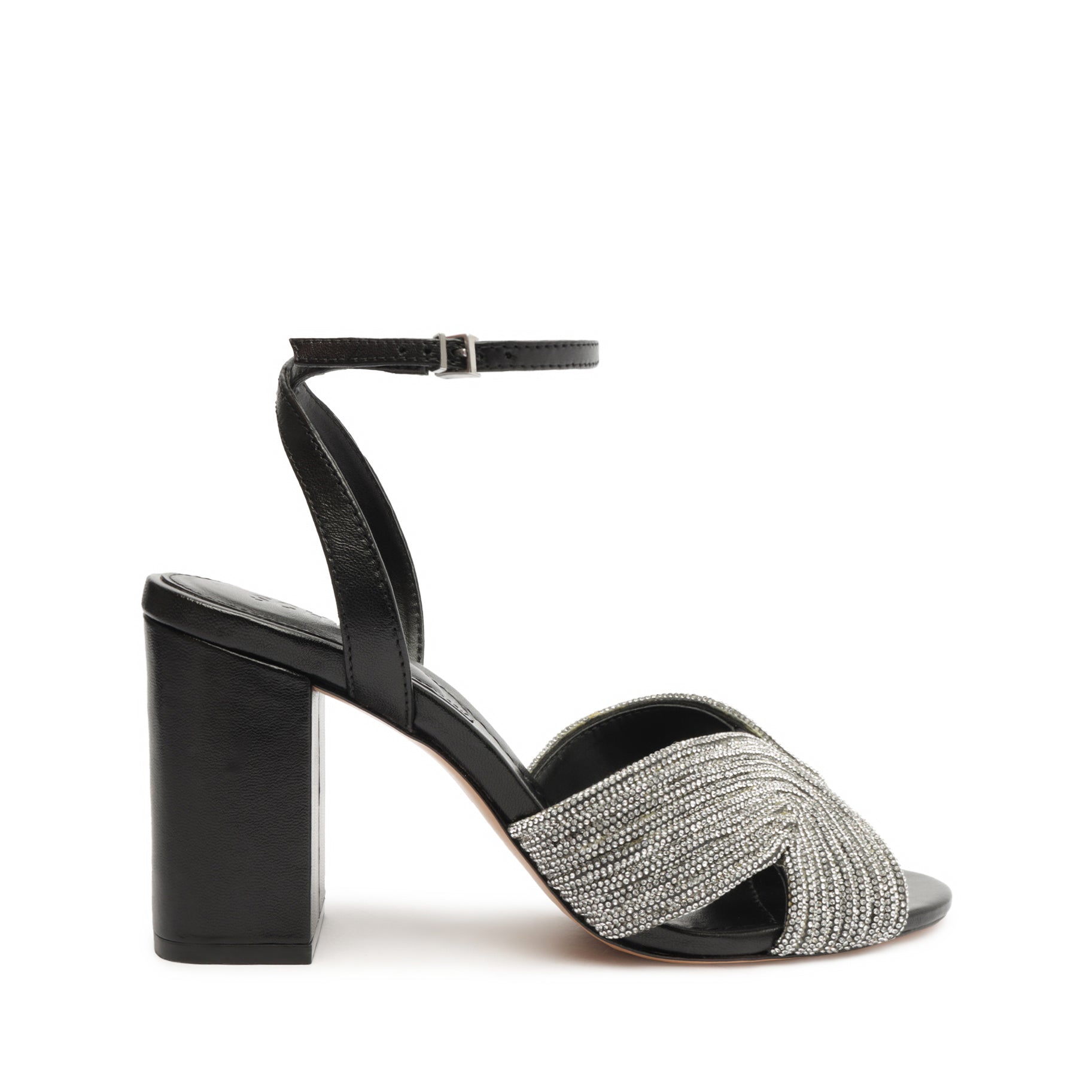 Hattie Block Sandal RESORT 24 5 Black Nappa Leather - Schutz Shoes