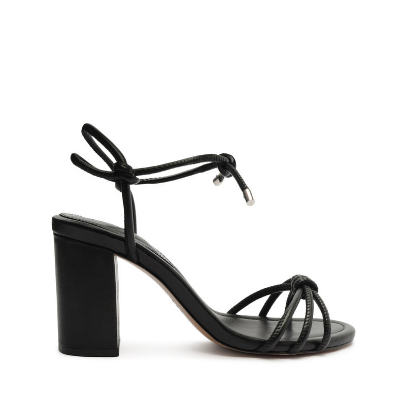 Kate High Block Leather Sandal Sandals Summer 24 5 Black Synthetic - Schutz Shoes