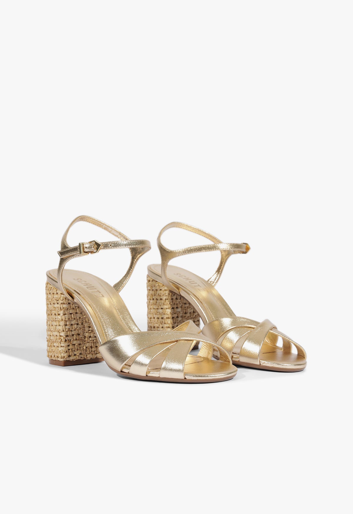 Keefa Raffia High Block Sandal - Schutz Shoes