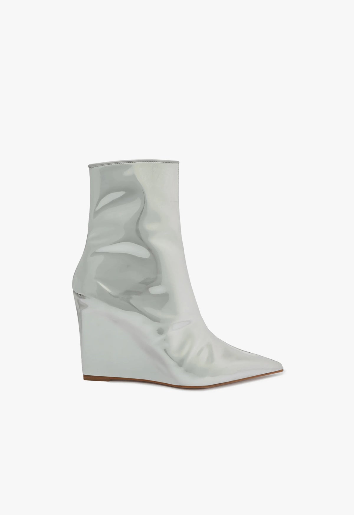 Asya Specchio Leather Bootie Booties FALL 23 5 Silver Specchio Leather - Schutz Shoes