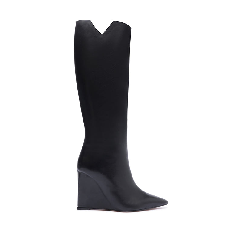 Asya Up Cut Leather Boot Boots FALL 23 5 Black Leather - Schutz Shoes