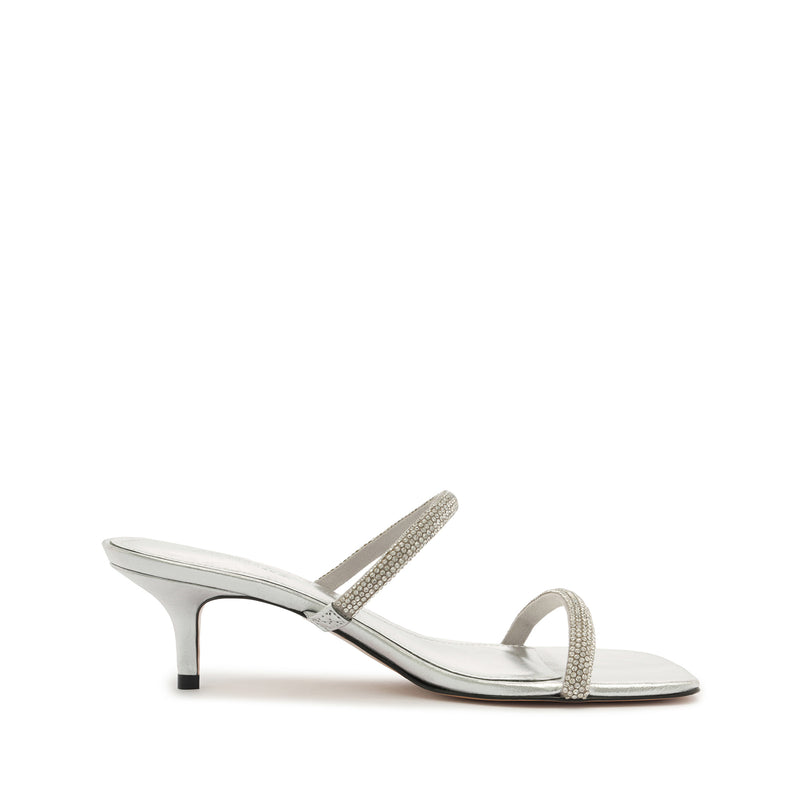 Taliah Square Leather Sandal Sandals Resort 24 5 Silver Leather - Schutz Shoes