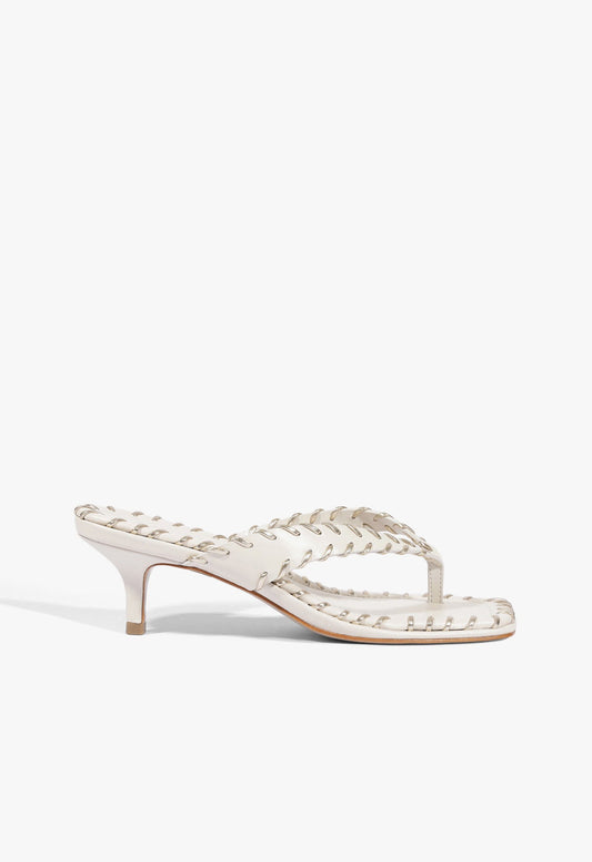 Nayra Leather Thong Sandal 5 Sugar White Leather - Schutz Shoes