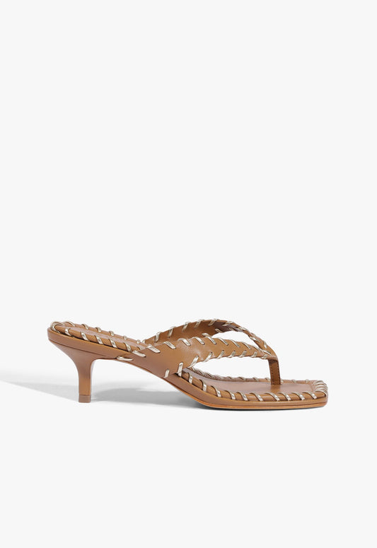 Nayra Leather Thong Sandal 5 Miele Leather - Schutz Shoes