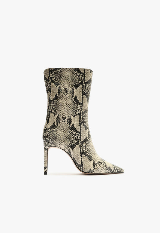 Mary Snake Embossed Leather Bootie Booties Pre Fall 22 5 Natural Snake Snake Embossed Leather - Schutz Shoes