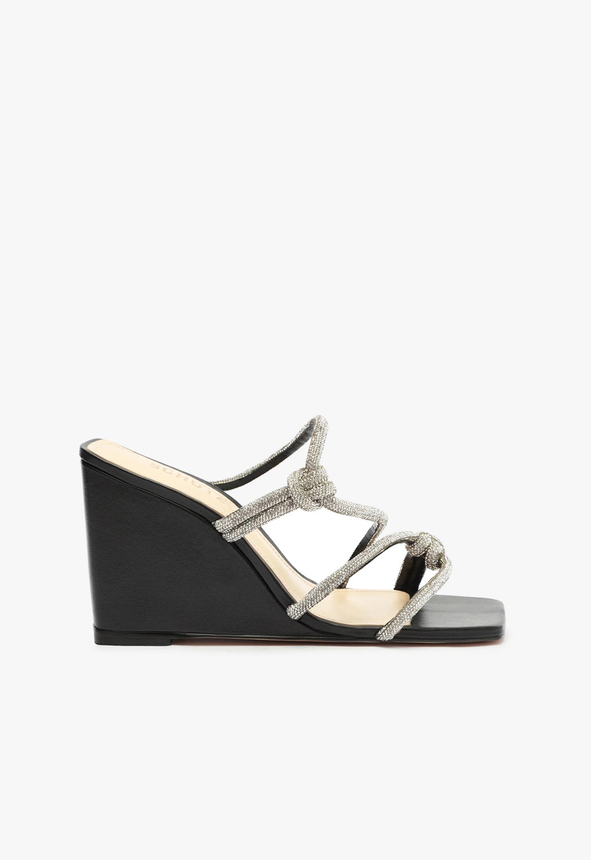 Lauryn Leather Sandal FALL 23 5 Crystal Black Leather - Schutz Shoes