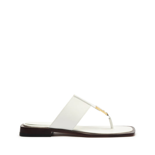 Salma Leather Flat Sandal High Summer 24 5 White Atanado Leather - Schutz Shoes