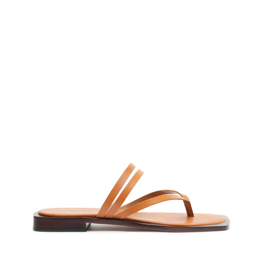 Rania Leather Flat Sandal High Summer 24 5 Brown Atanado Leather - Schutz Shoes