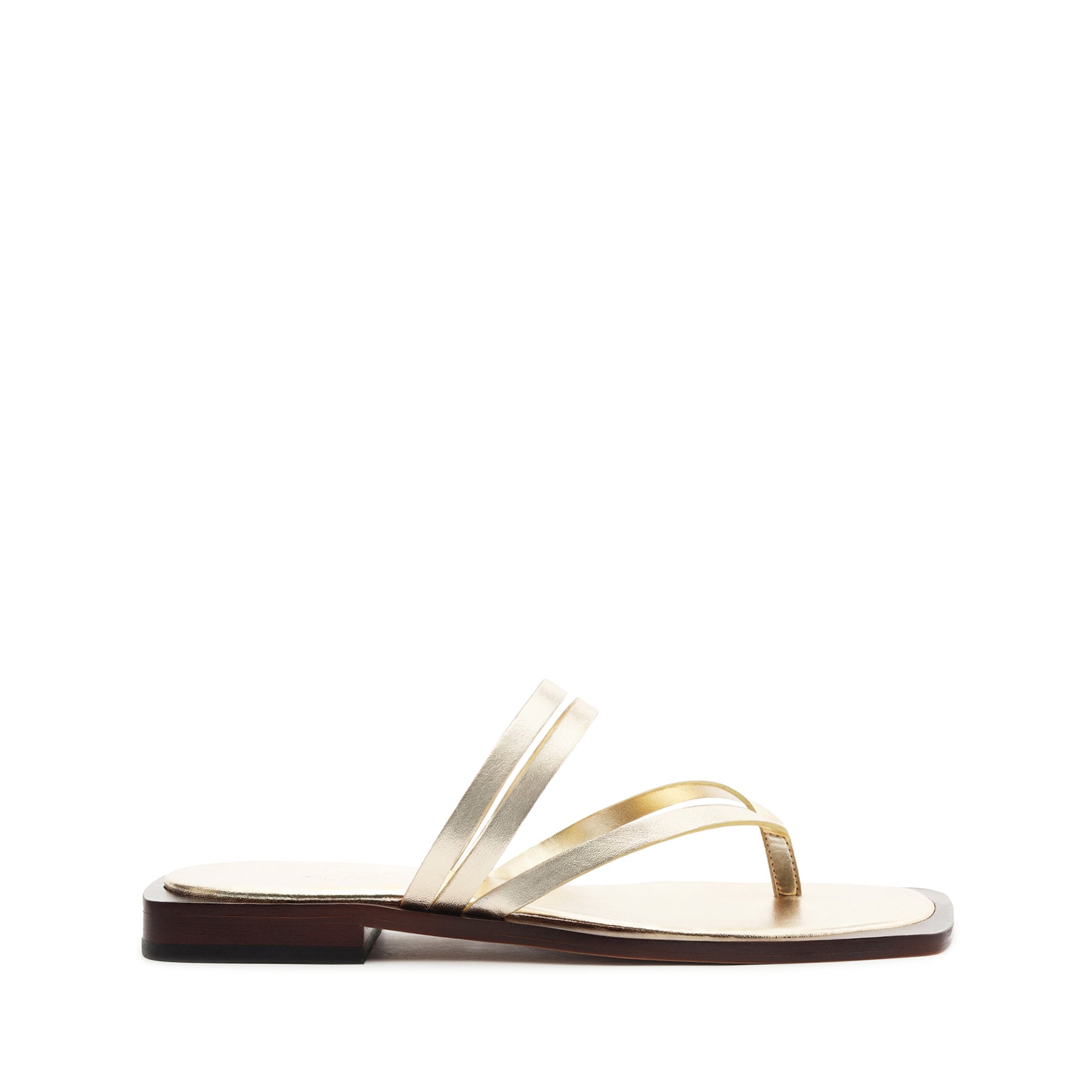 Rania Metallic Leather Flat Sandal Flats High Summer 24 5 Gold Metallic Leather - Schutz Shoes