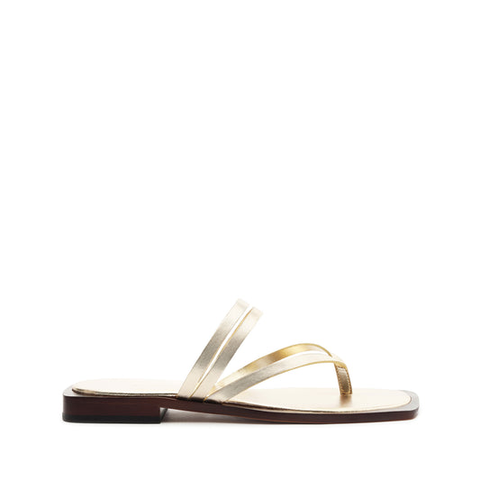 Rania Metallic Leather Flat Sandal Flats High Summer 24 5 Gold Metallic Leather - Schutz Shoes