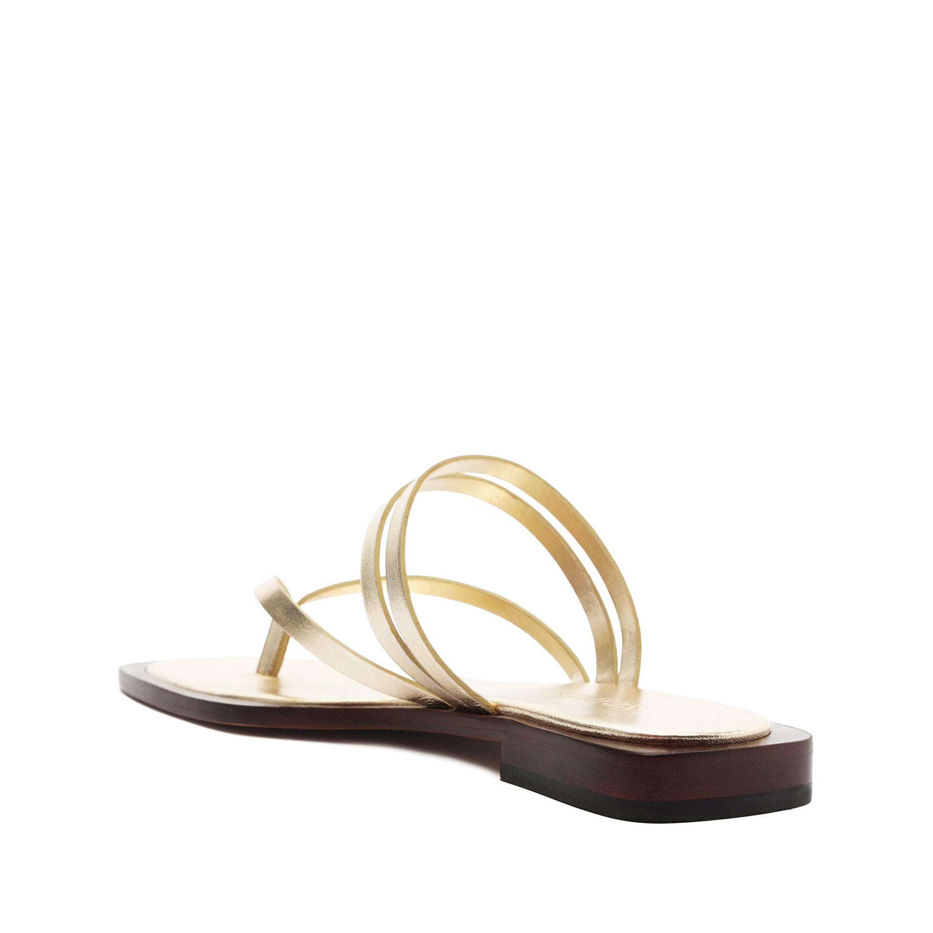 Rania Metallic Leather Flat Sandal Flats High Summer 24    - Schutz Shoes