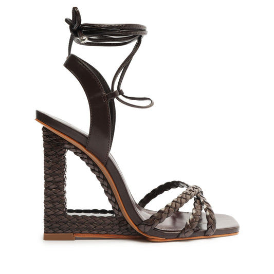 Filipa Braided Sandal Sandals RESORT 24 5 Dark Chocolate Nappa Leather - Schutz Shoes