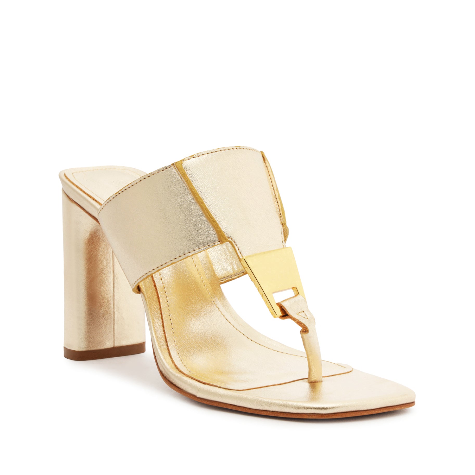 Salma Metallic Leather Sandal High Summer 24 - Schutz Shoes