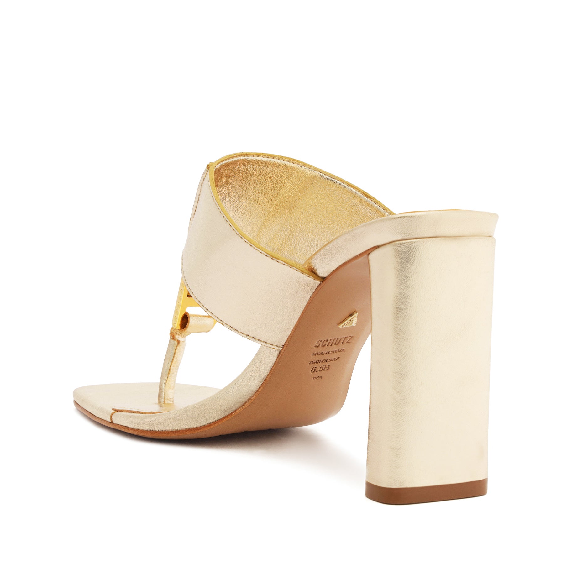 Salma Metallic Leather Sandal High Summer 24 - Schutz Shoes