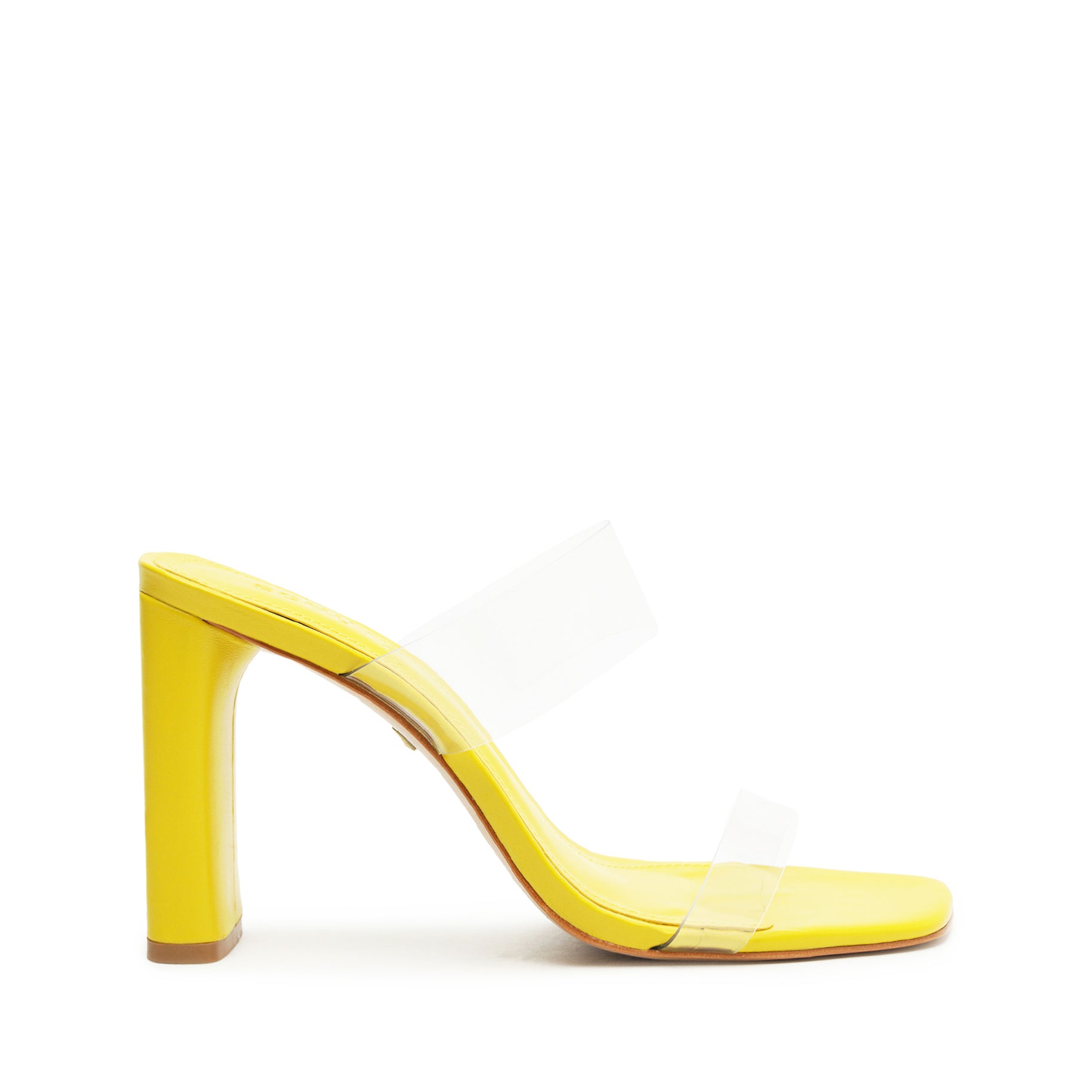 Ariella Tab Vinyl Sandal High Summer 24 5 Yellow Vinyl - Schutz Shoes