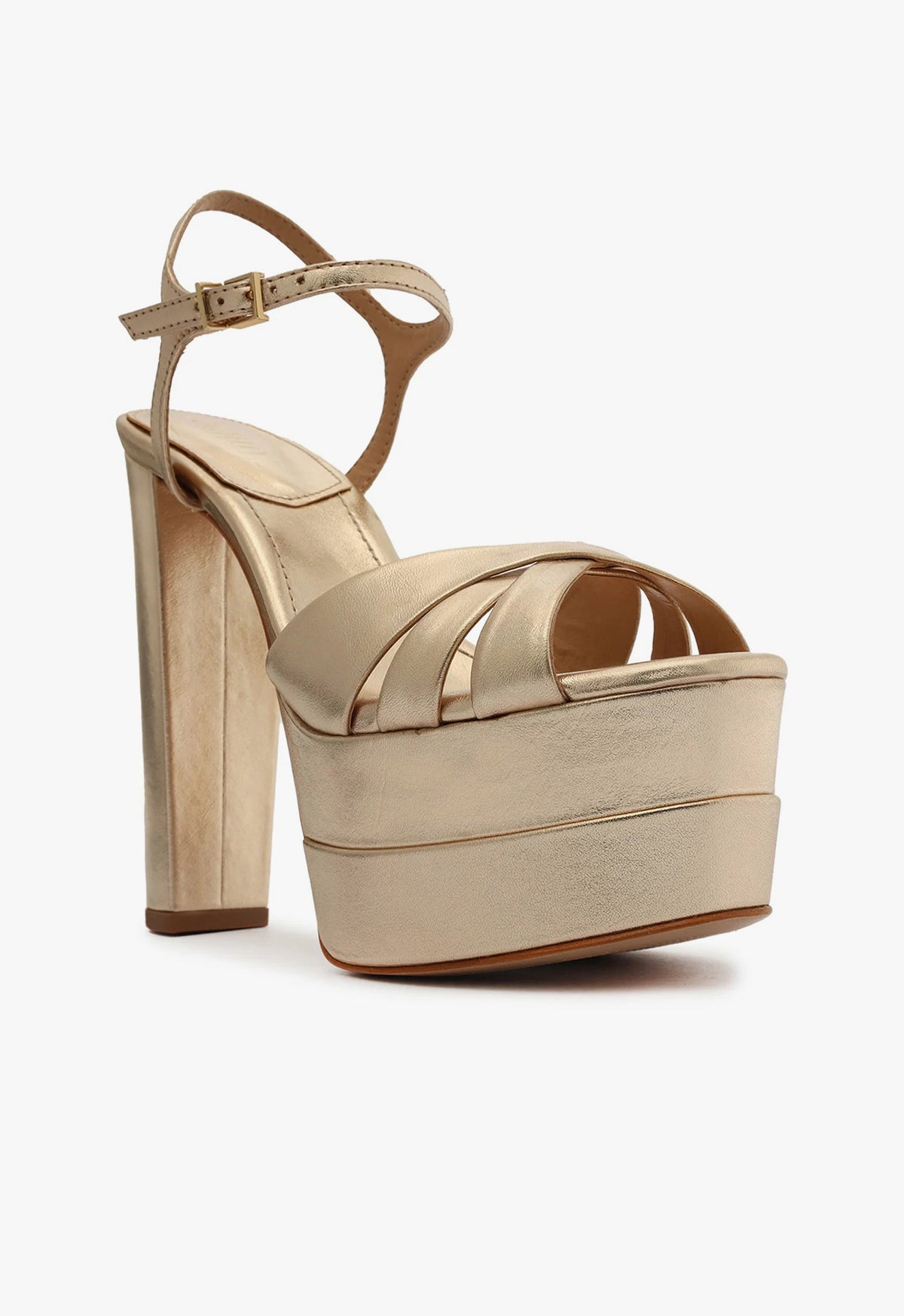 Keefa High Metallic Leather Sandal CO - Schutz Shoes