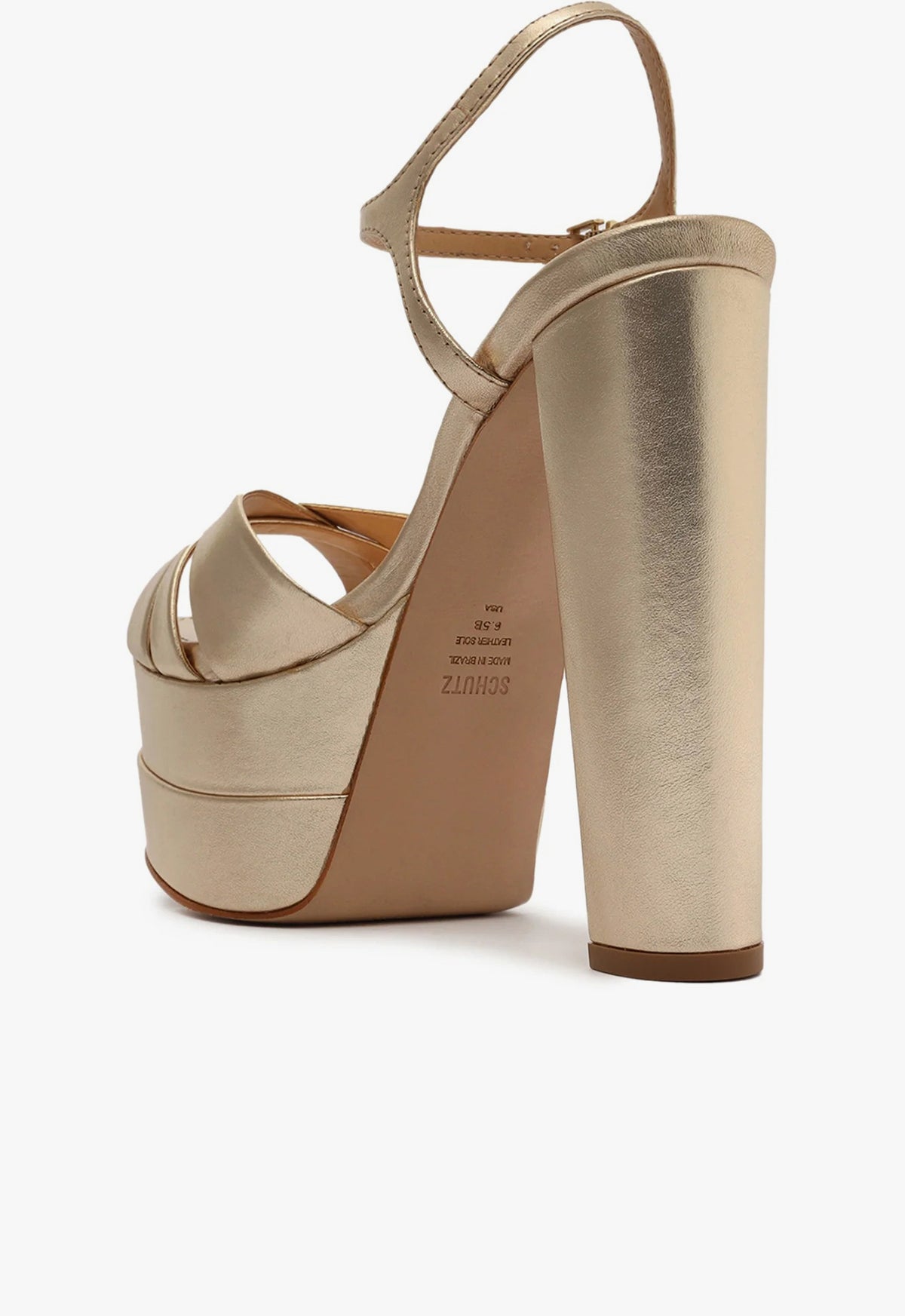 Keefa High Metallic Leather Sandal CO - Schutz Shoes