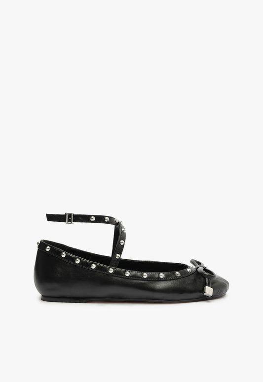 Larissa Nappa Leather Flat Flats RESORT 24 5 Black Nappa Leather - Schutz Shoes