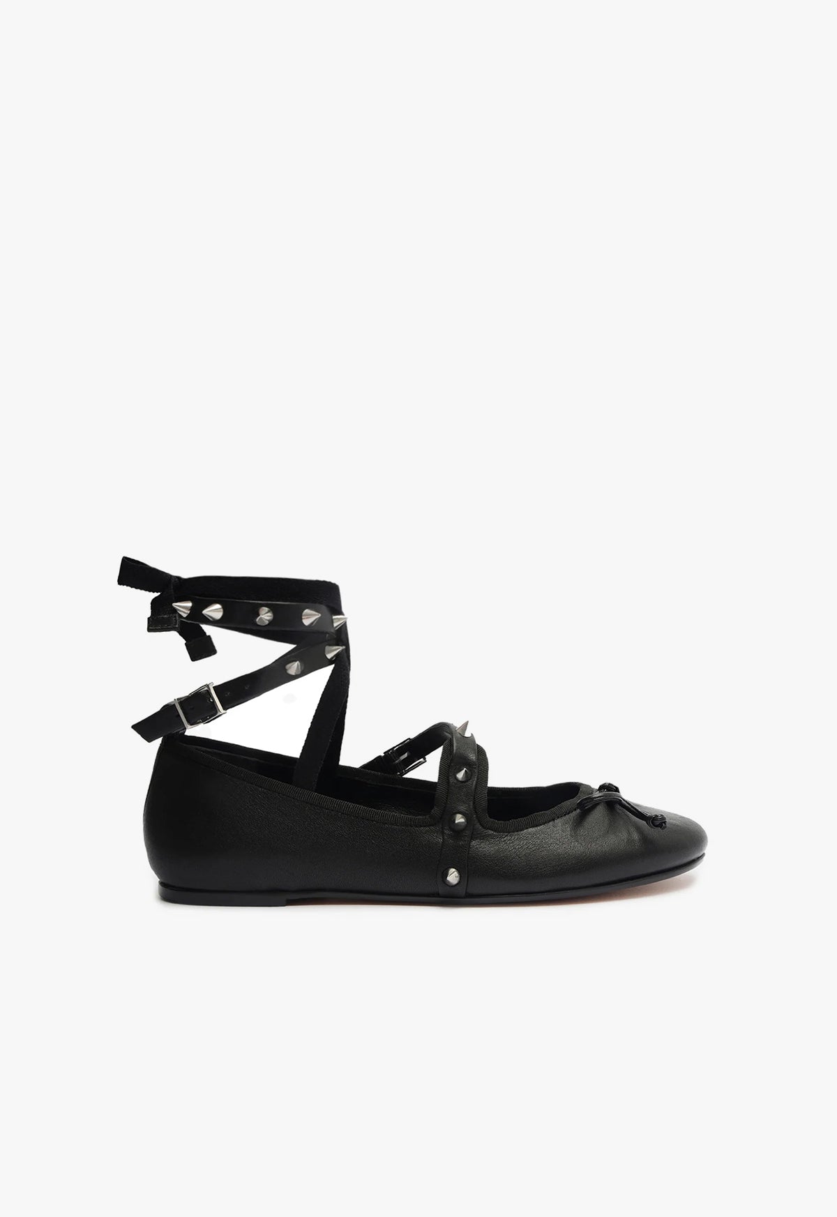 Larissa Lace Up Leather Flat Flats FALL 23 5 Black Calf Leather - Schutz Shoes