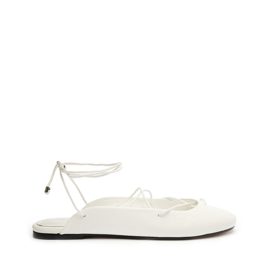 Cami Casual Leather Flat Flats FALL 23 5 White Nappa Leather - Schutz Shoes